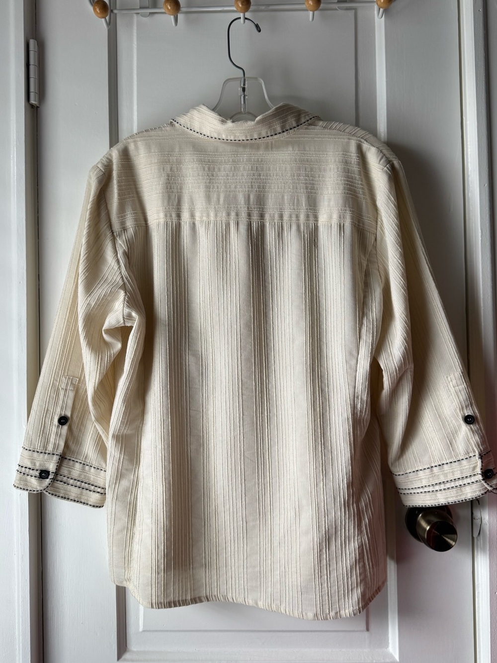 Multiples Button-Up Front Shirt - Picture 5 of 9